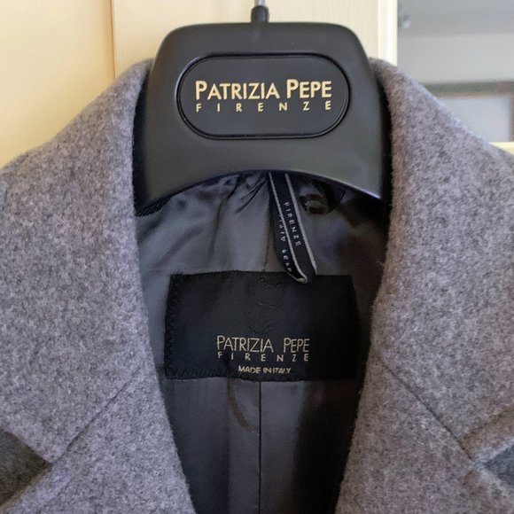 NWT luxurious PATRIZIA PEPE Men's Grey Wool-Tweed COAT Size 48 EUR | 38 US | M - Picture 3 of 9